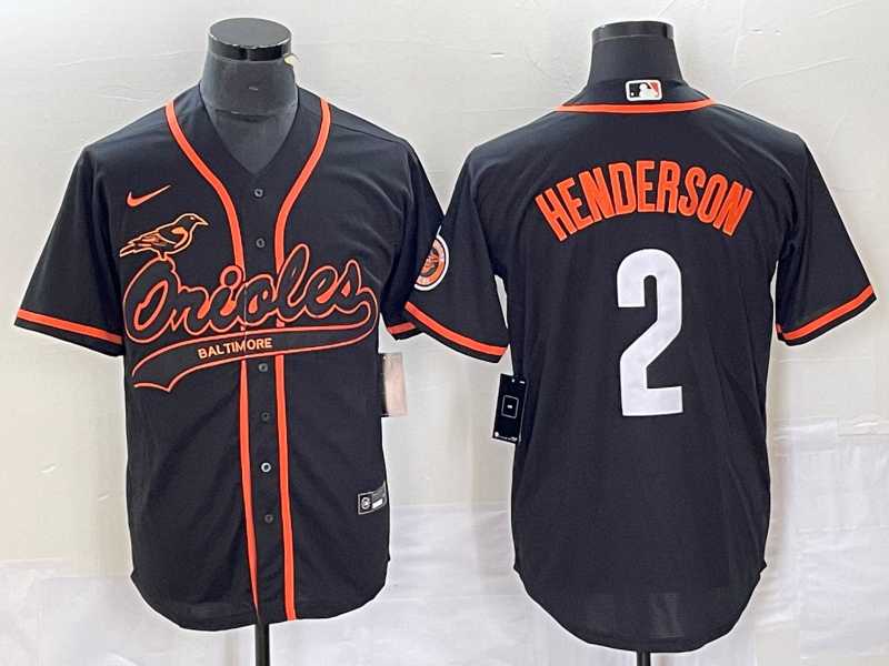 Men%27s Baltimore Orioles #2 Gunnar Henderson Black Cool Base Stitched Baseball Jersey->baltimore orioles->MLB Jersey